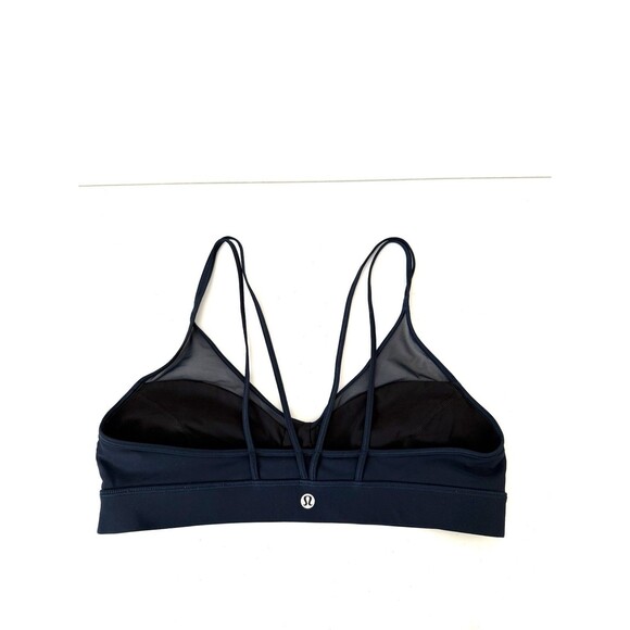 Lululemon Anew Bra Womens Size 10 Navy Blue Sporty Sheer Mesh Sports Bra LWAGFS - Picture 2 of 6